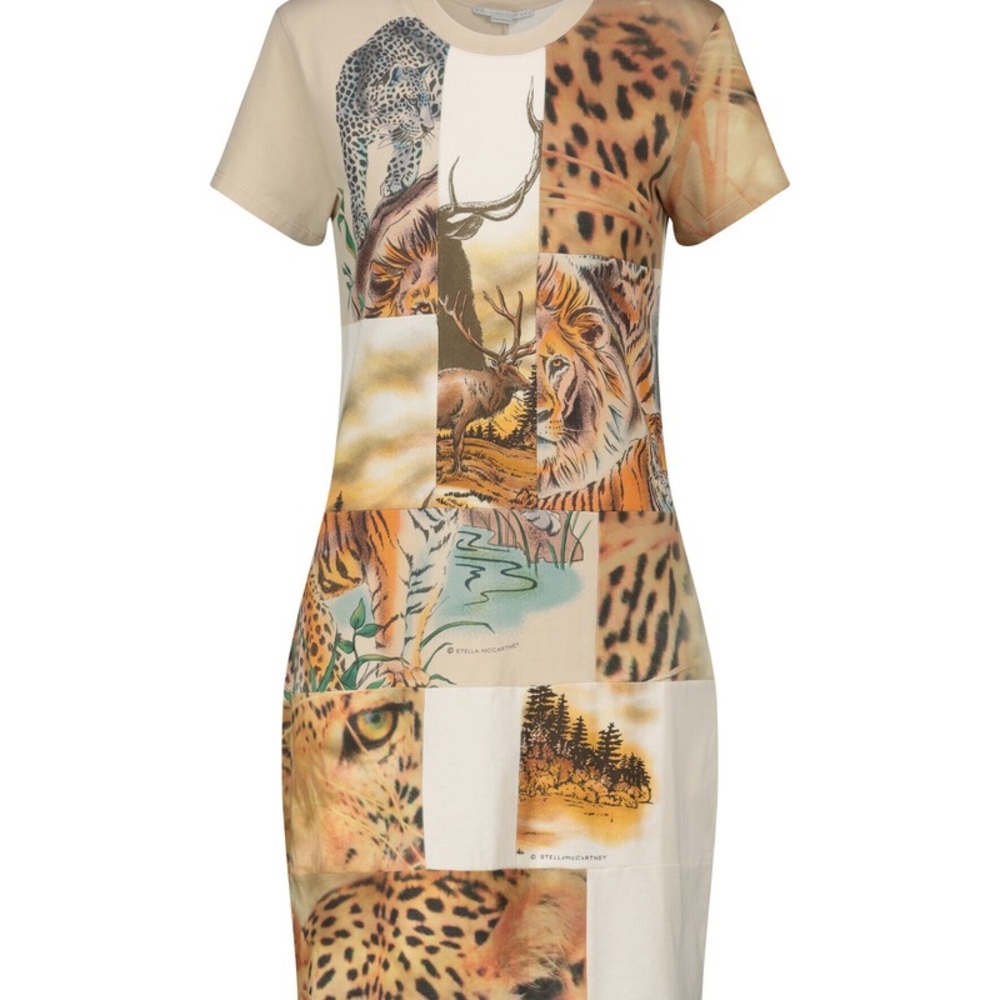 STELLA MCCARTNEY Animal Printed cotton jersey minidress